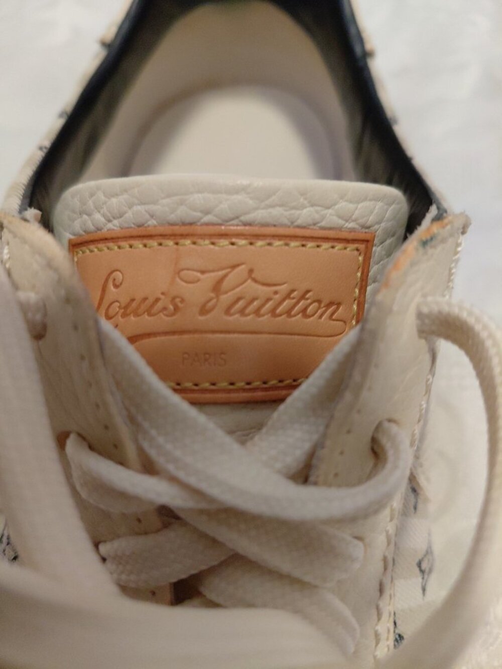 Louis Vuitton Sneakers Monogram Canvas & Leather Striped Ivory 36.5 - Picture 6 of 16